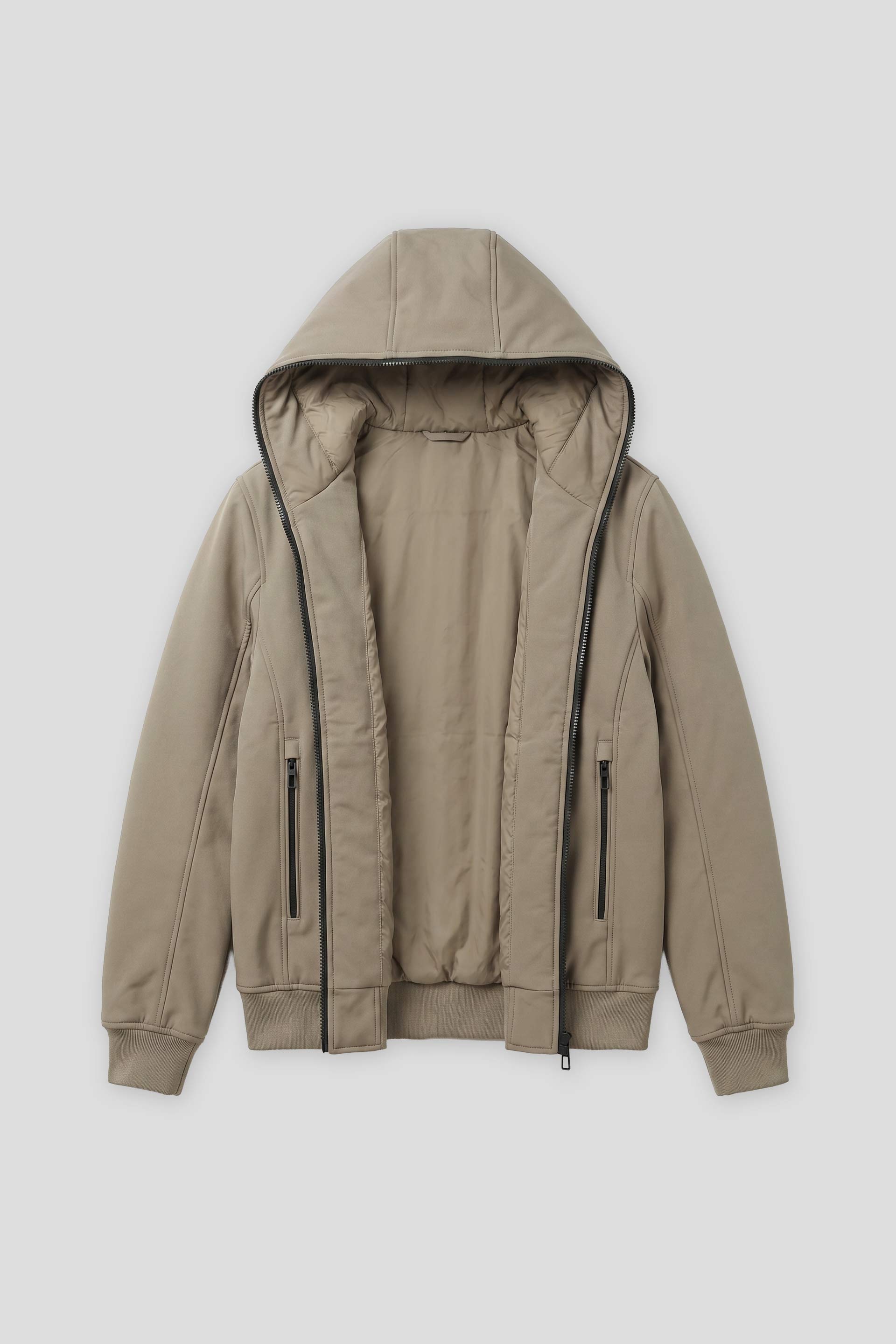 Bomber imbottito con cappuccio|Colore:Sabbia