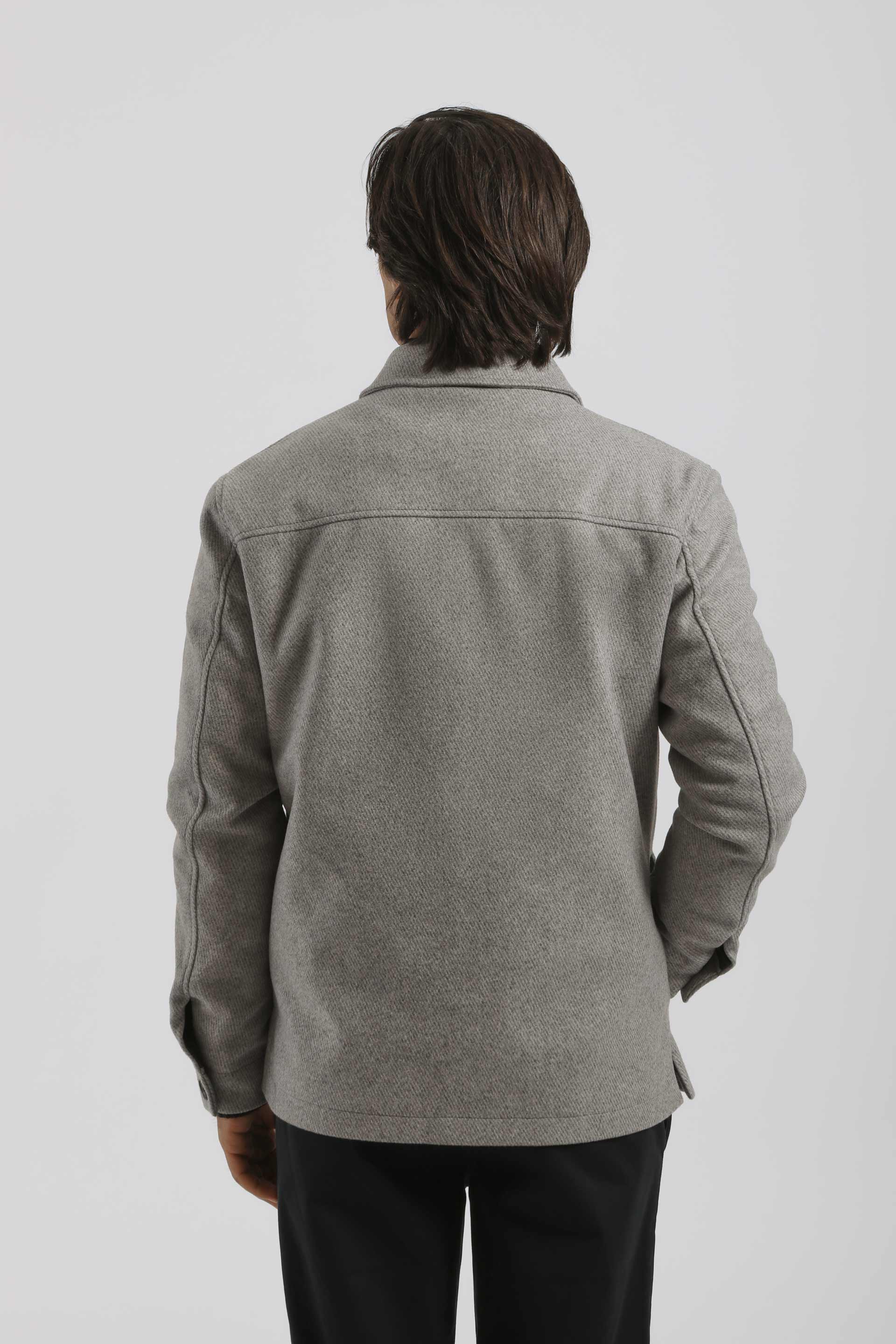Giacca camicia con bottoni|Colore:Grigio