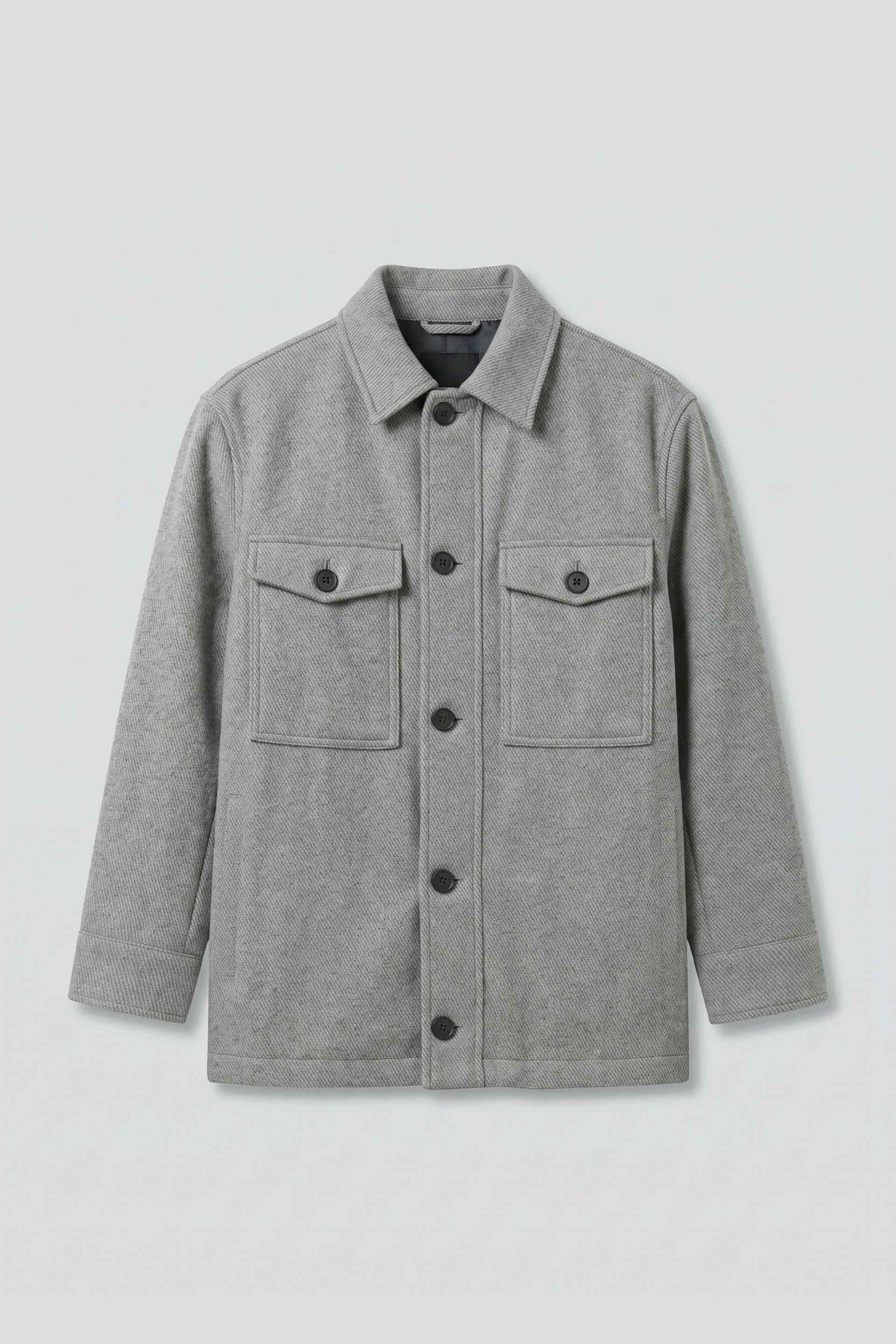 Giacca camicia con bottoni|Colore:Grigio