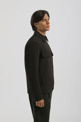 Giacca camicia in viscosa|Colore:Nero