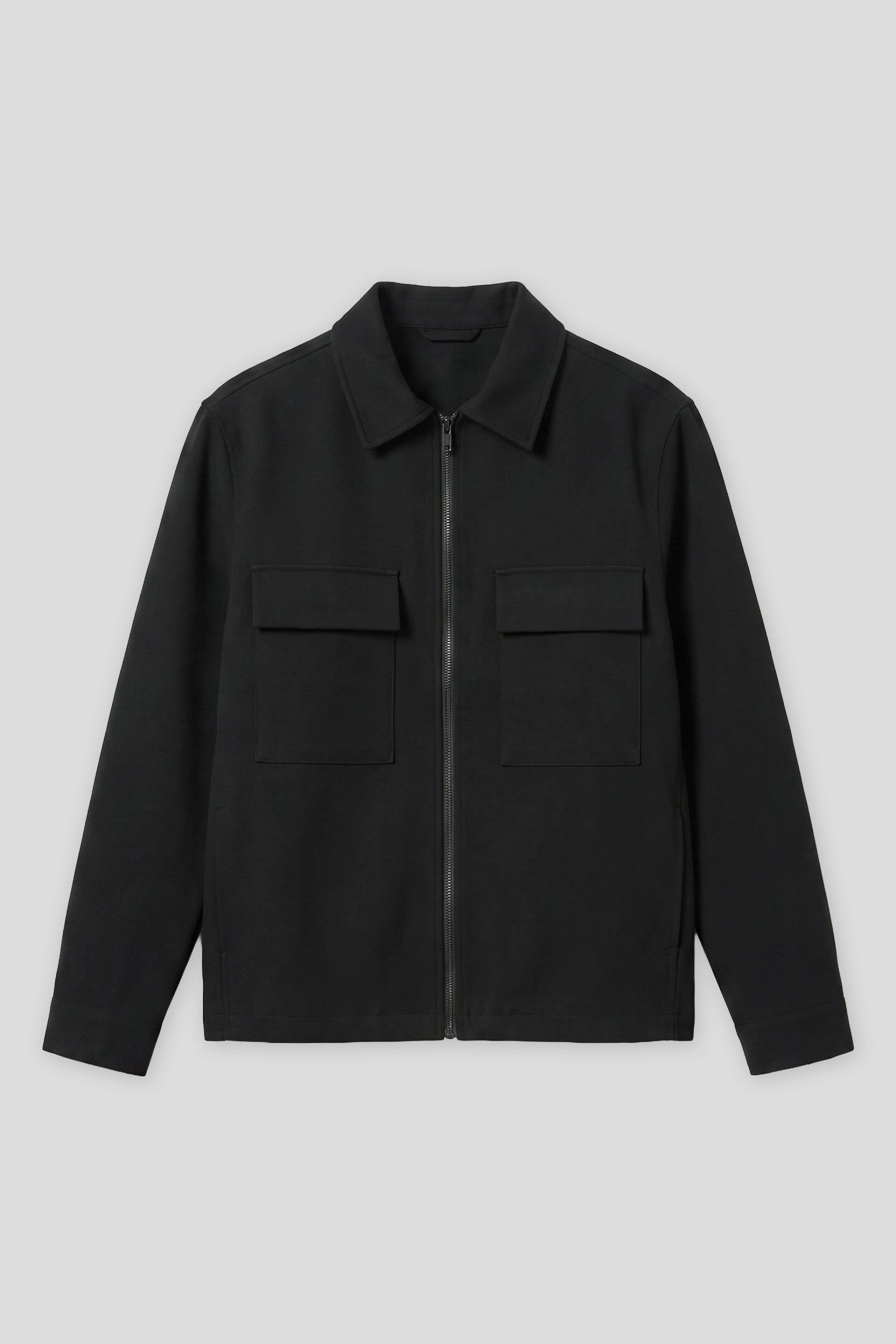 Giacca camicia in viscosa|Colore:Nero