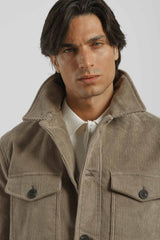 Giacca camicia in velluto|Colore:Sabbia
