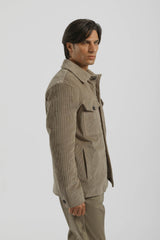 Giacca camicia in velluto|Colore:Sabbia