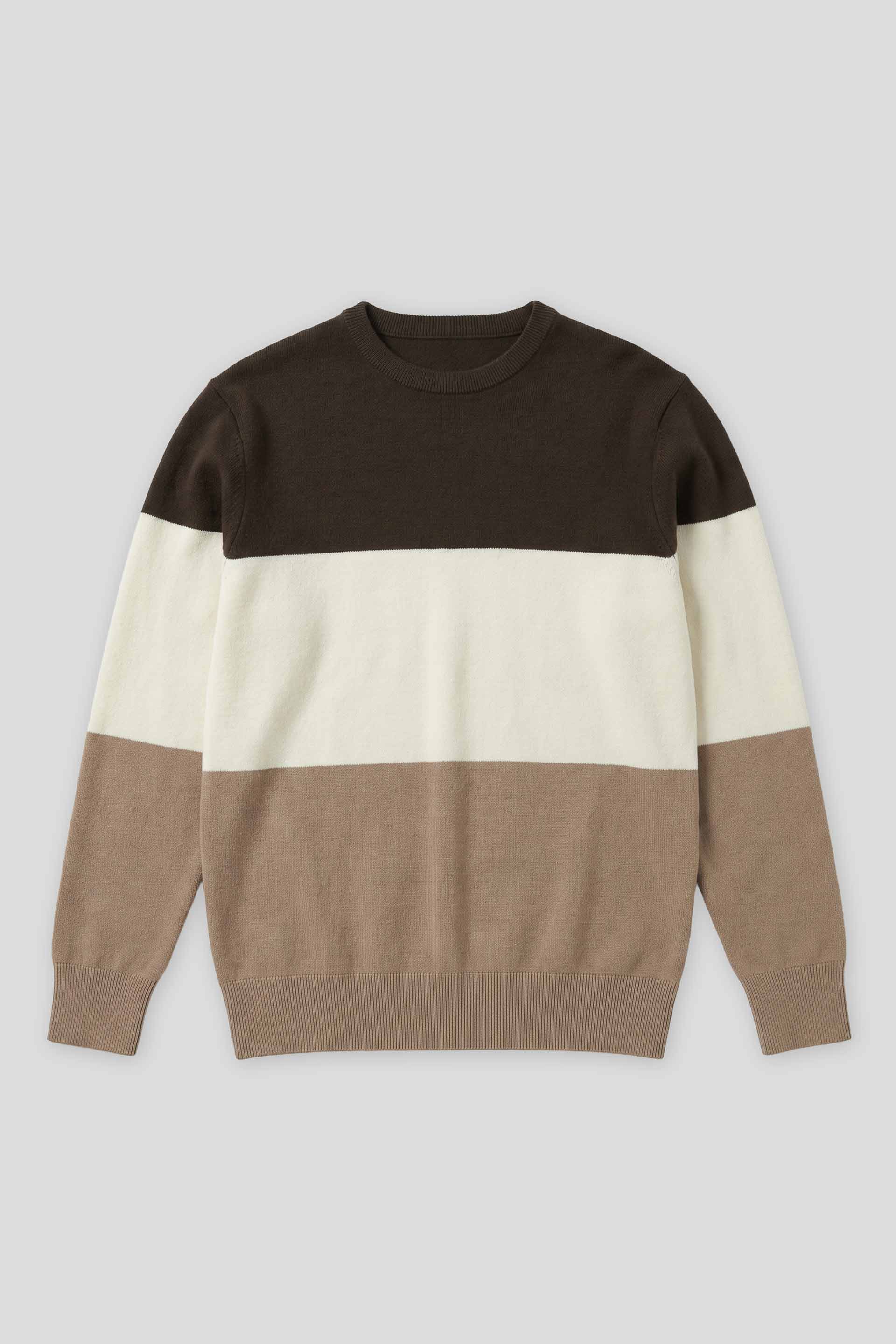 Maglia girocollo colorblock in viscosa|Colore:Verde