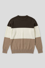 Maglia girocollo colorblock in viscosa|Colore:Verde