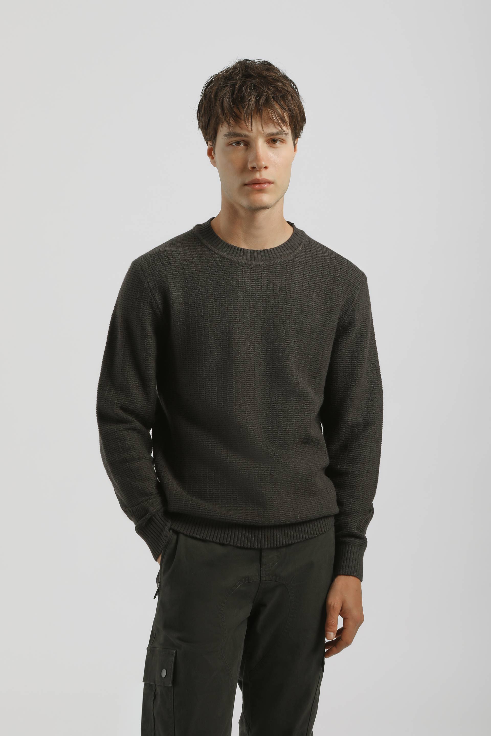 Maglia girocollo in viscosa|Colore:Grigio scuro