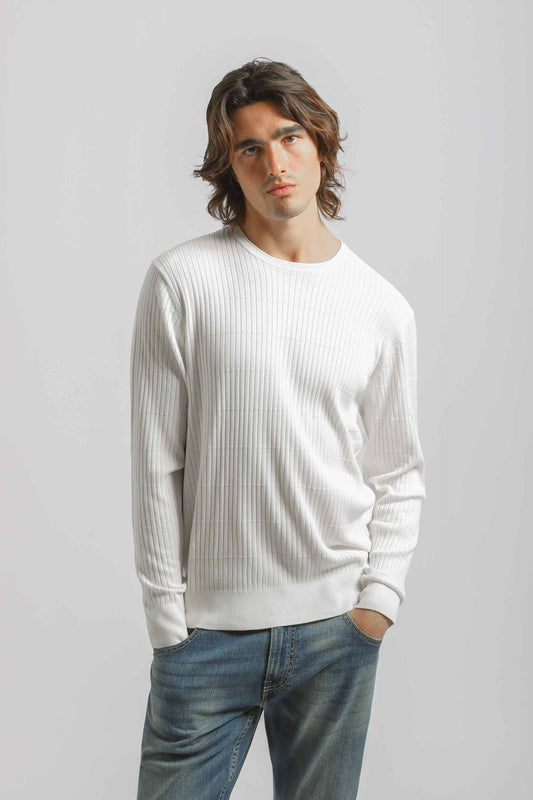 Maglia girocollo in viscosa|Colore:Off white