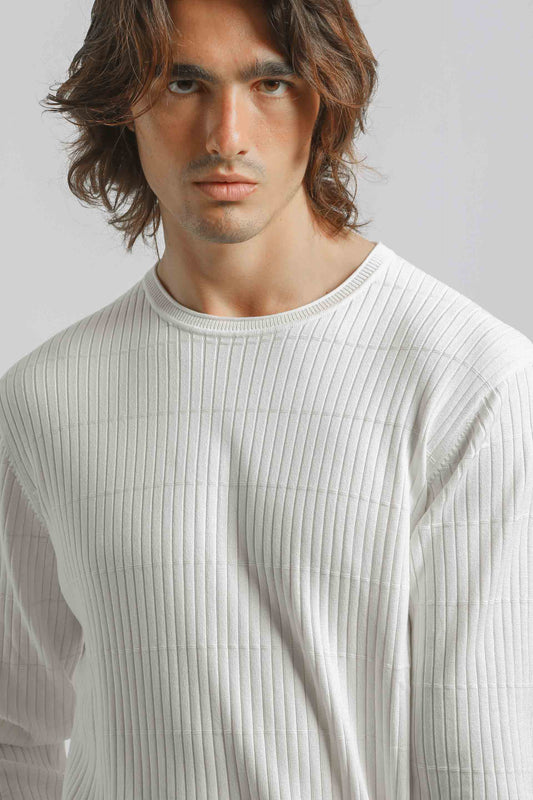 Maglia girocollo in viscosa|Colore:Off white