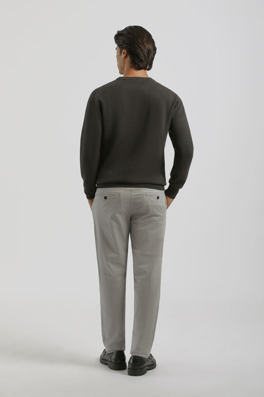 Pantaloni chino in cotone|Colore:Grigio perla