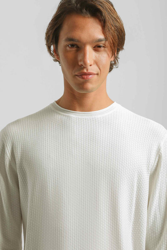 Maglia girocollo in viscosa|Colore:Off white