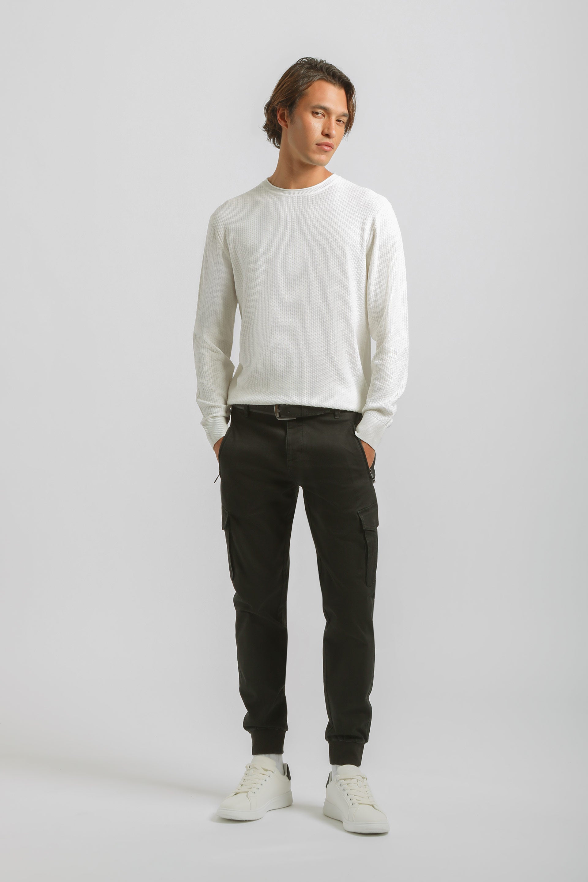 Maglia girocollo in viscosa|Colore:Off white