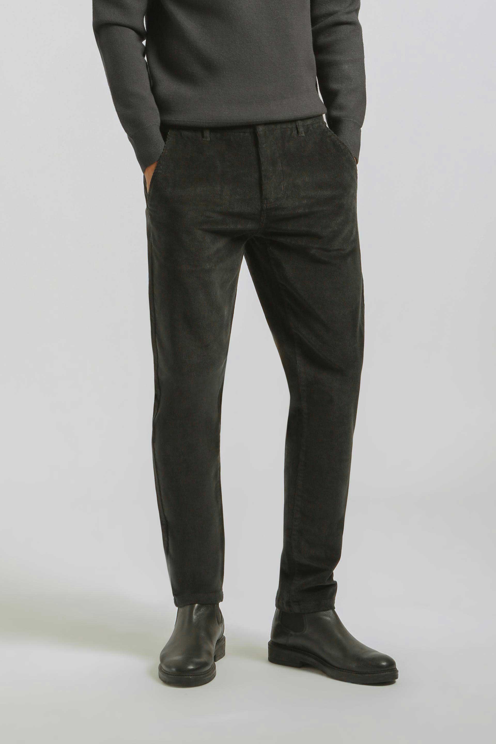 Pantaloni chino di velluto|Colore:Antracite
