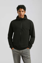 Felpa zip con cappuccio|Colore:Nero