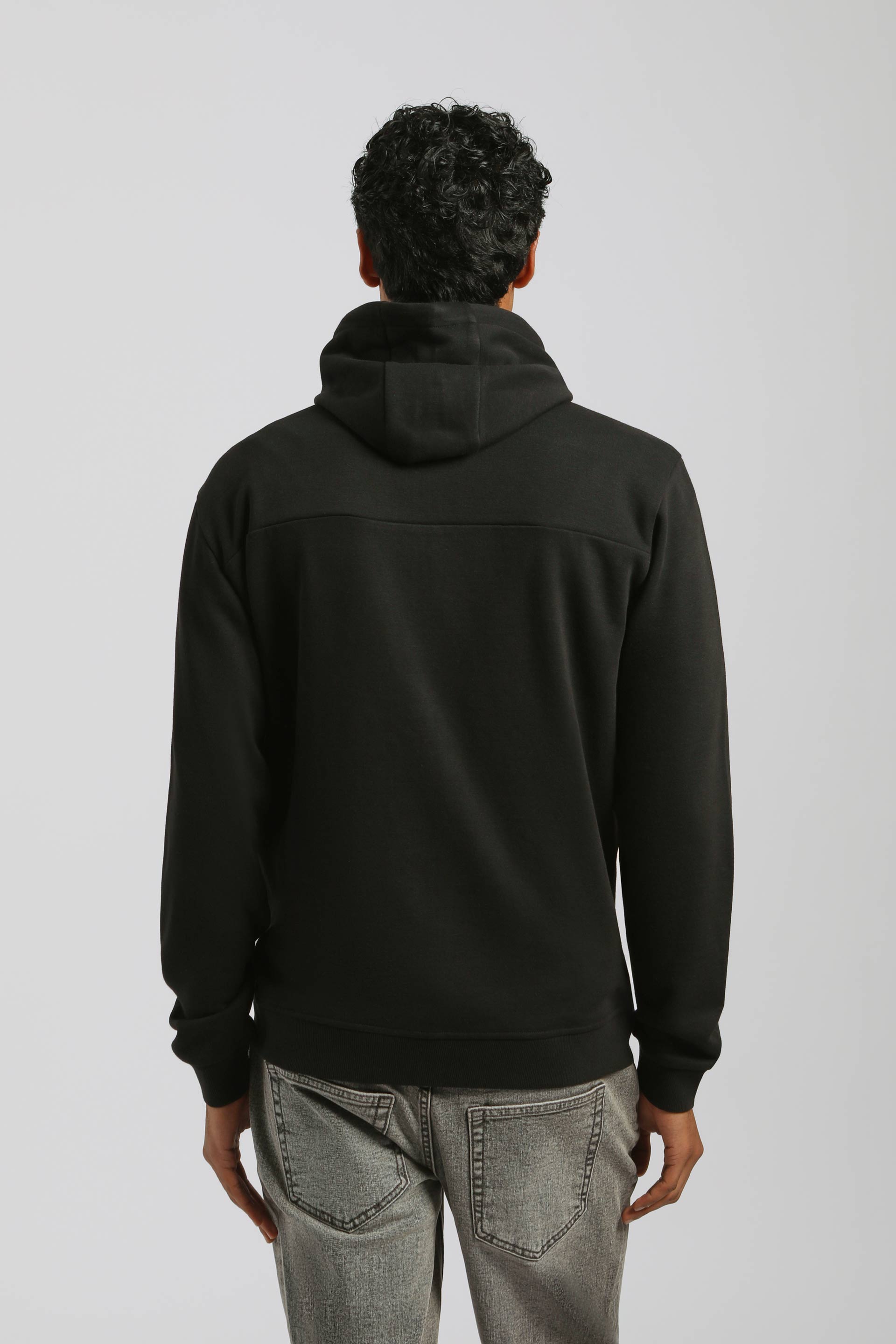 Felpa zip con cappuccio|Colore:Nero