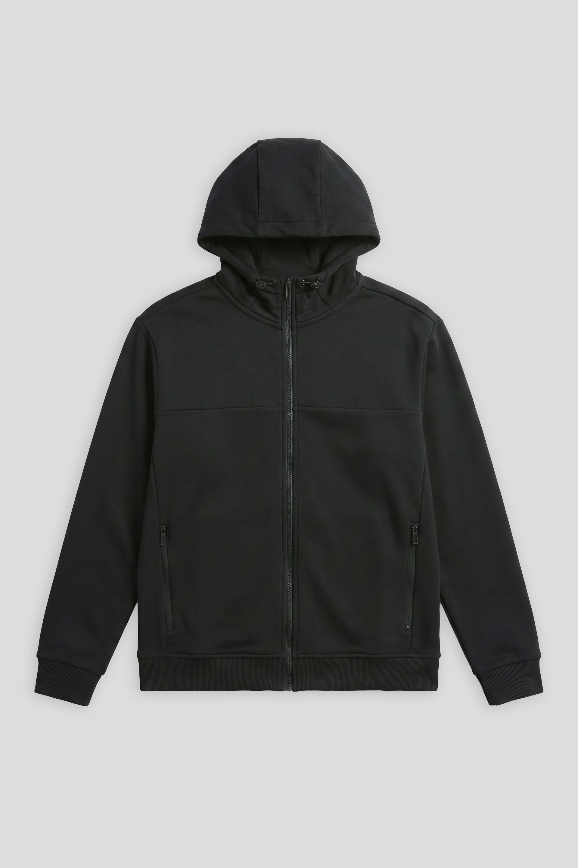 Felpa zip con cappuccio|Colore:Nero