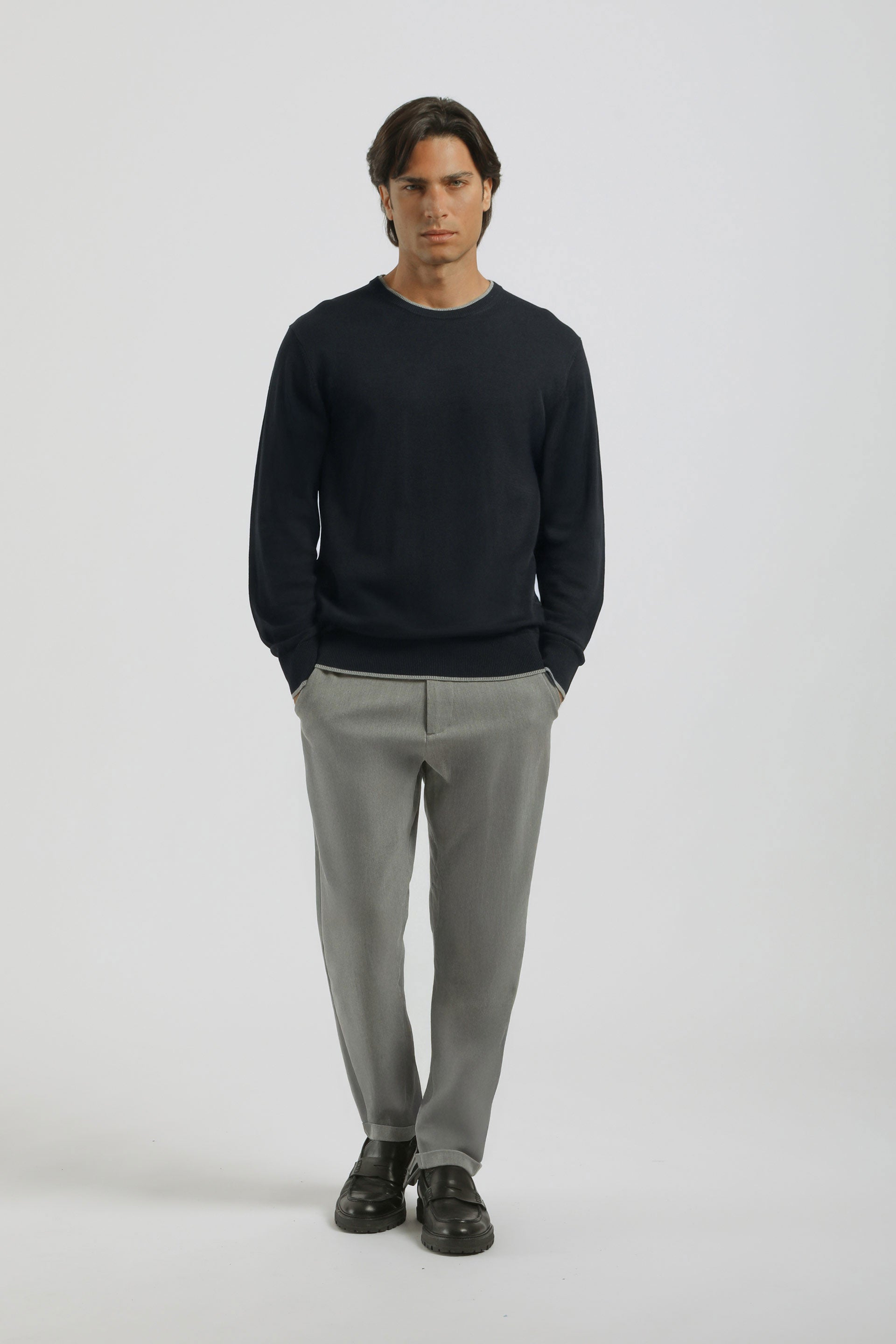 Maglia doppio collo basic|Colore:Blue