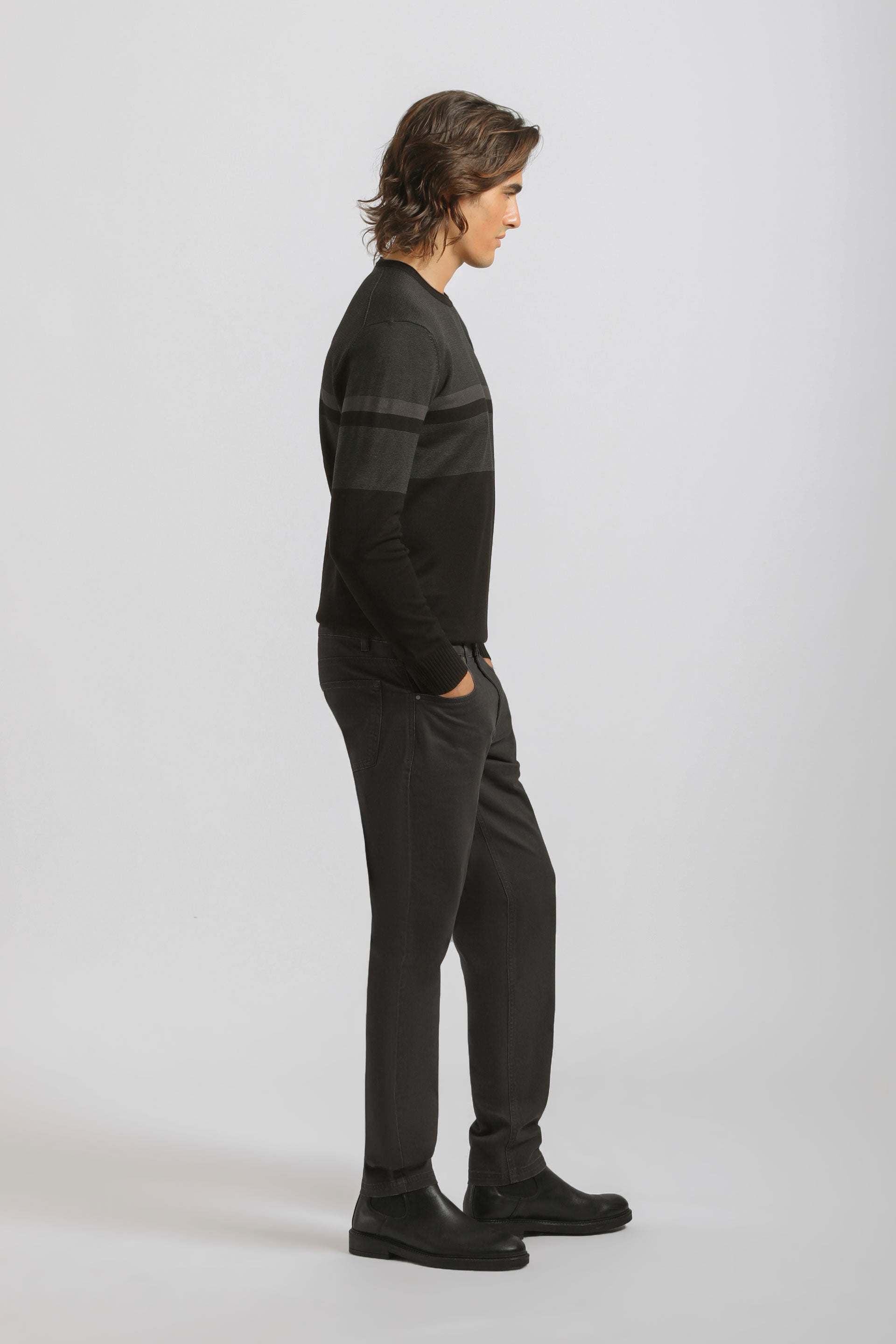 Pantaloni cinque tasche|Colore:Grigio scuro