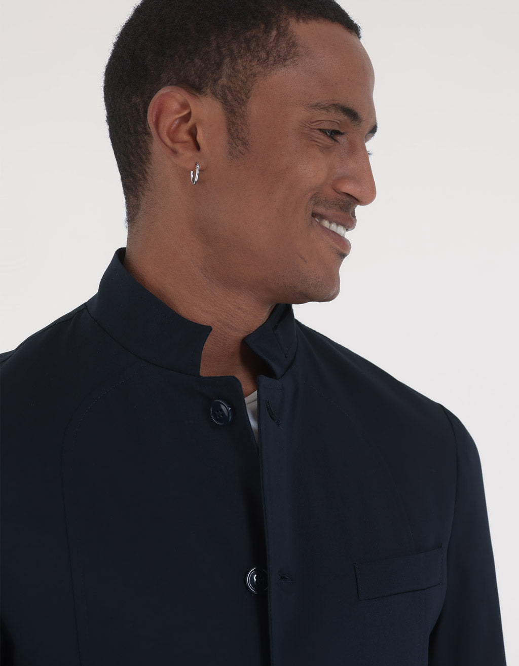 Giacca con collo alla coreana|Colore:Blue