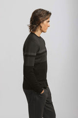 Maglia girocollo colorblock|Colore:Nero