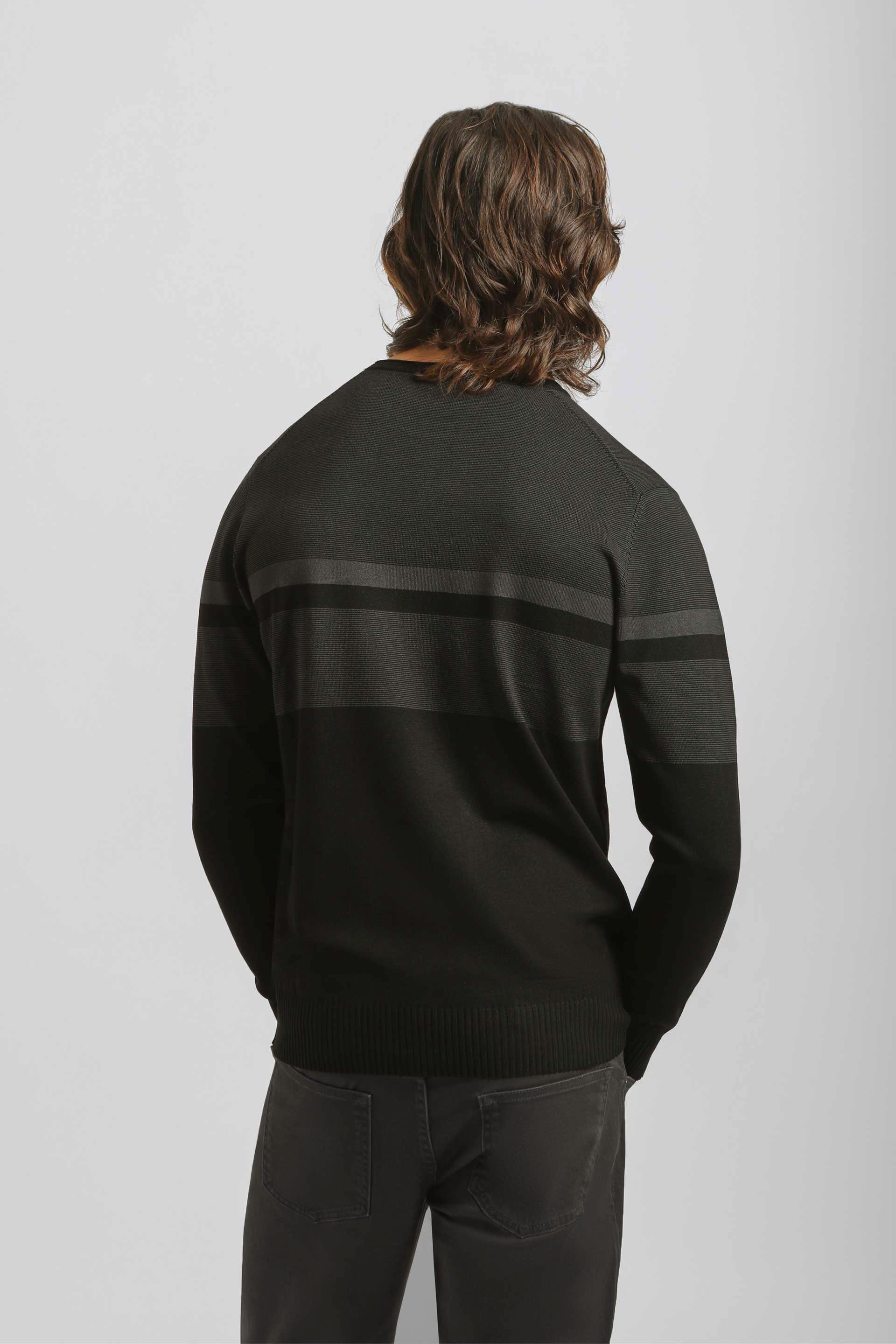 Maglia girocollo colorblock|Colore:Nero
