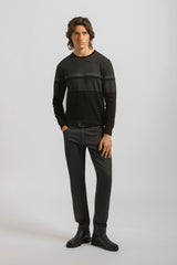 Maglia girocollo colorblock|Colore:Nero