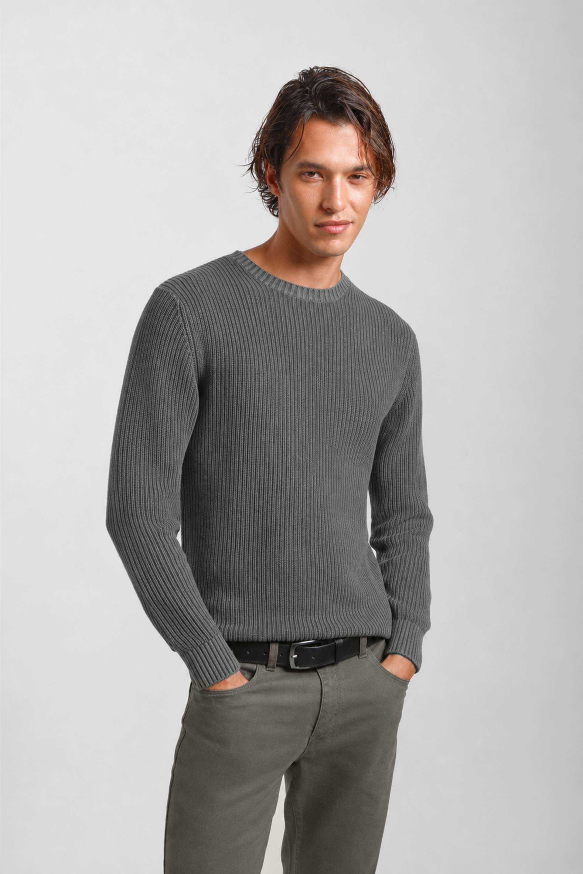 Maglia girocollo 100% cotone|Colore:Fango