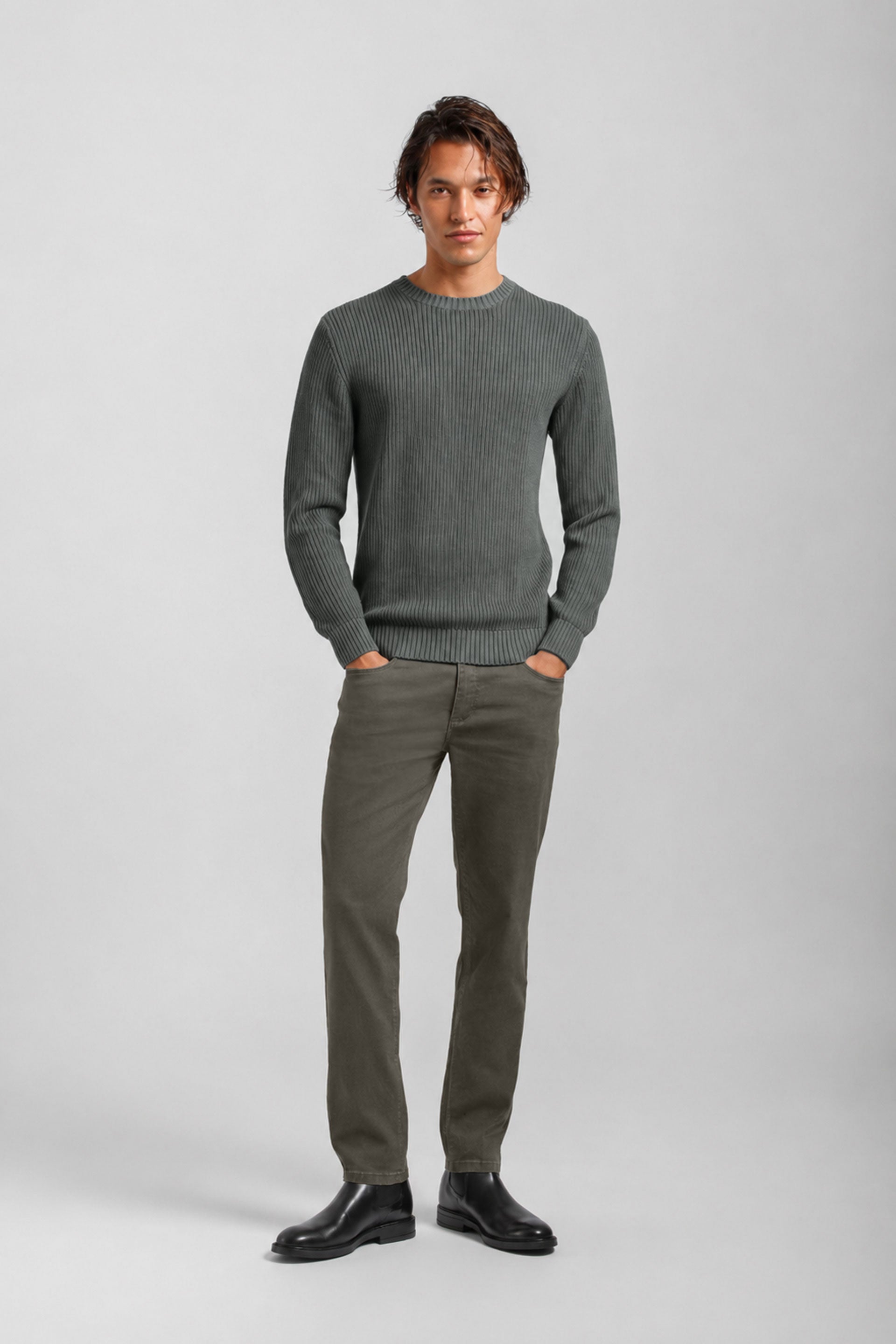 Maglia girocollo 100% cotone|Colore:Fango