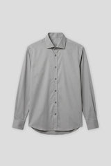 Camicia tinta unita in cotone|Colore:Grigio chiaro