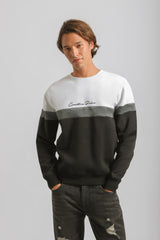 Felpa girocollo colorblock|Colore:Bianco