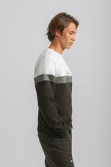 Felpa girocollo colorblock|Colore:Bianco