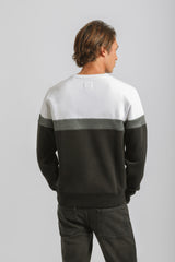 Felpa girocollo colorblock|Colore:Bianco