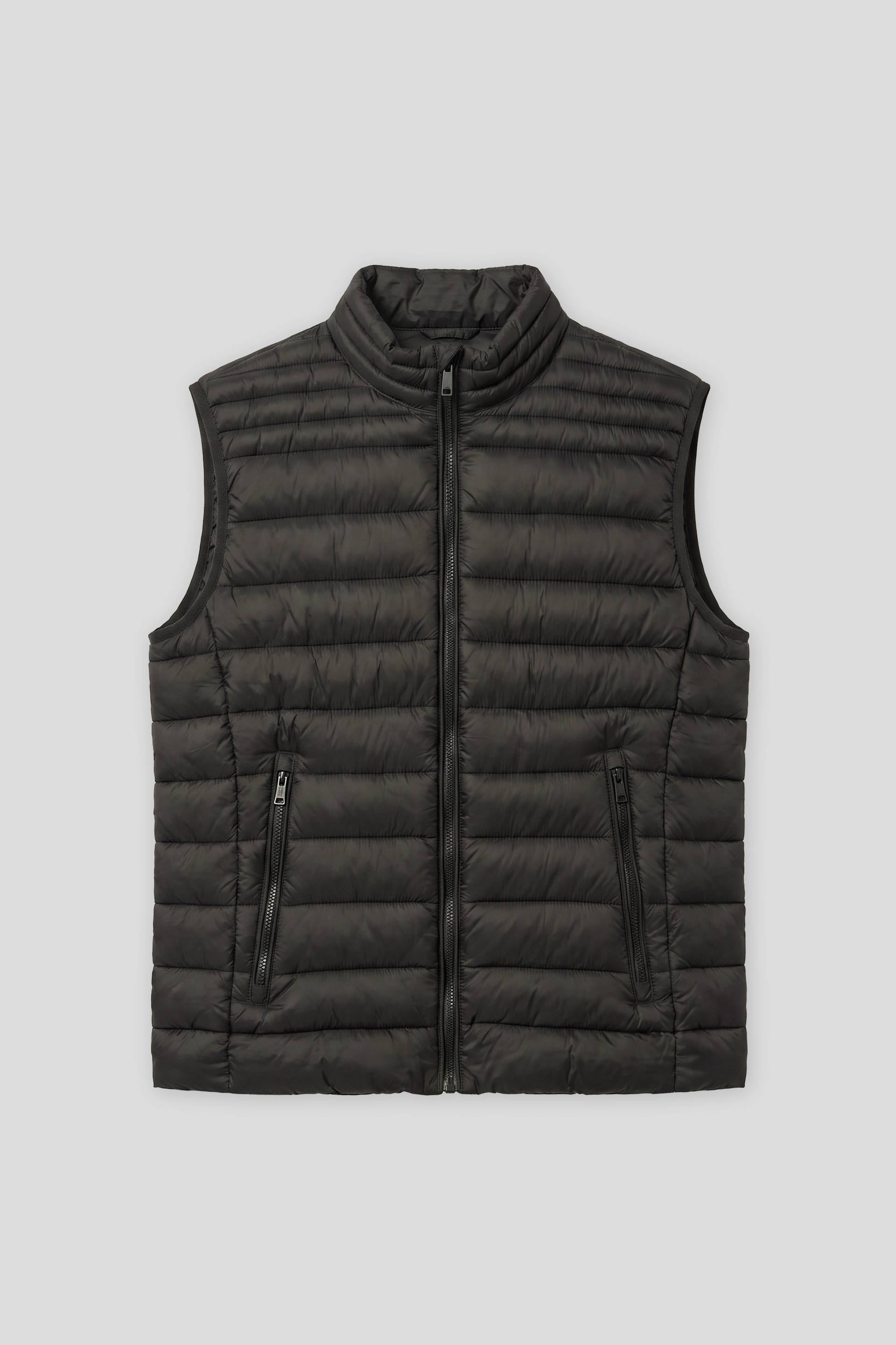 Smanicato imbottito collo lupetto|Colore:Nero