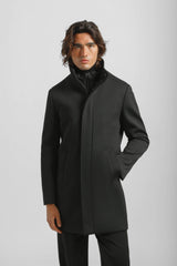 Cappotto collo lupetto|Colore:Nero