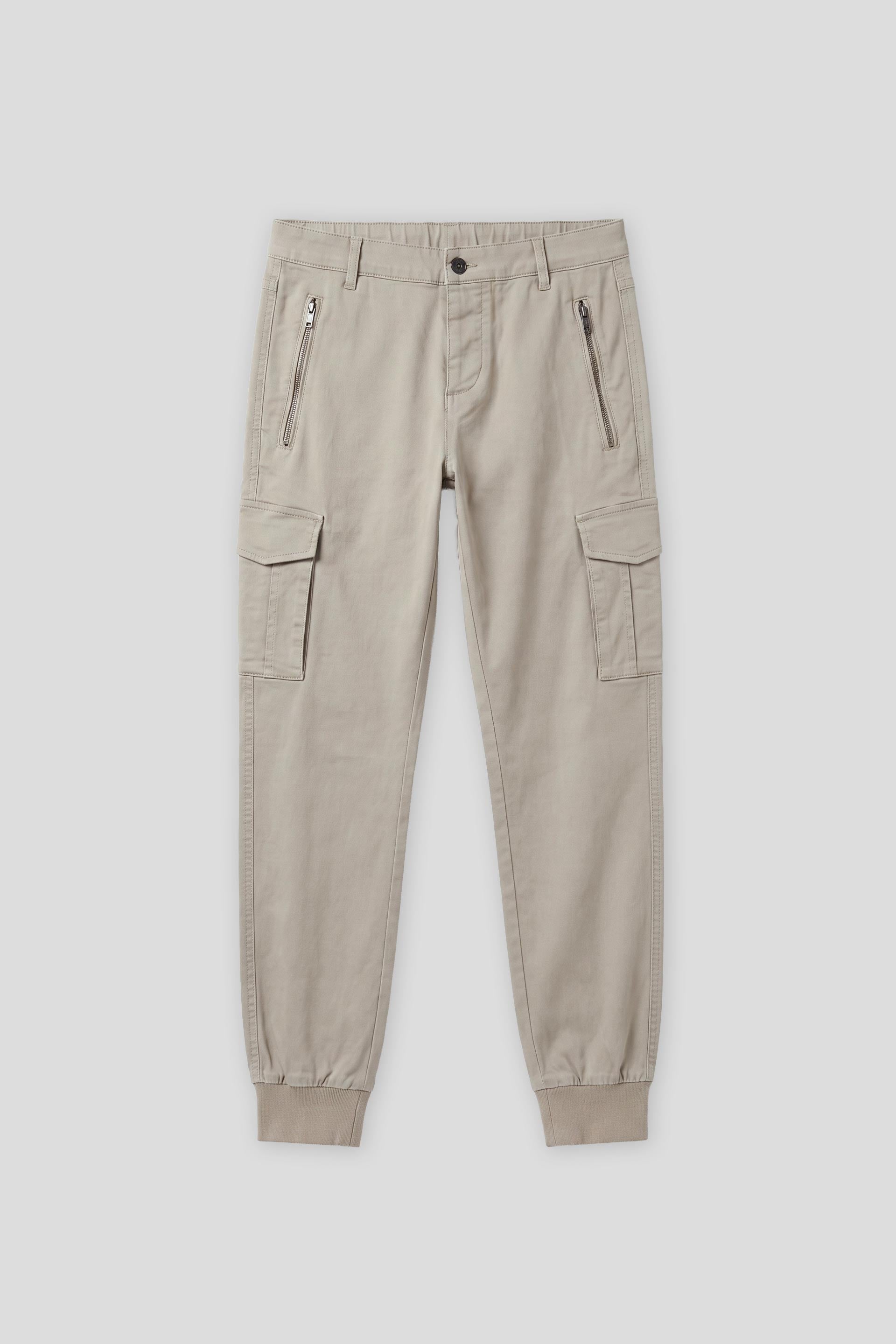 Pantaloni cargo con elastico alle caviglie|Colore:Safari