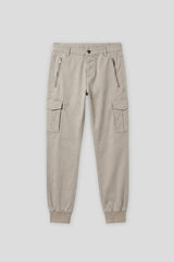 Pantaloni cargo con elastico alle caviglie|Colore:Safari