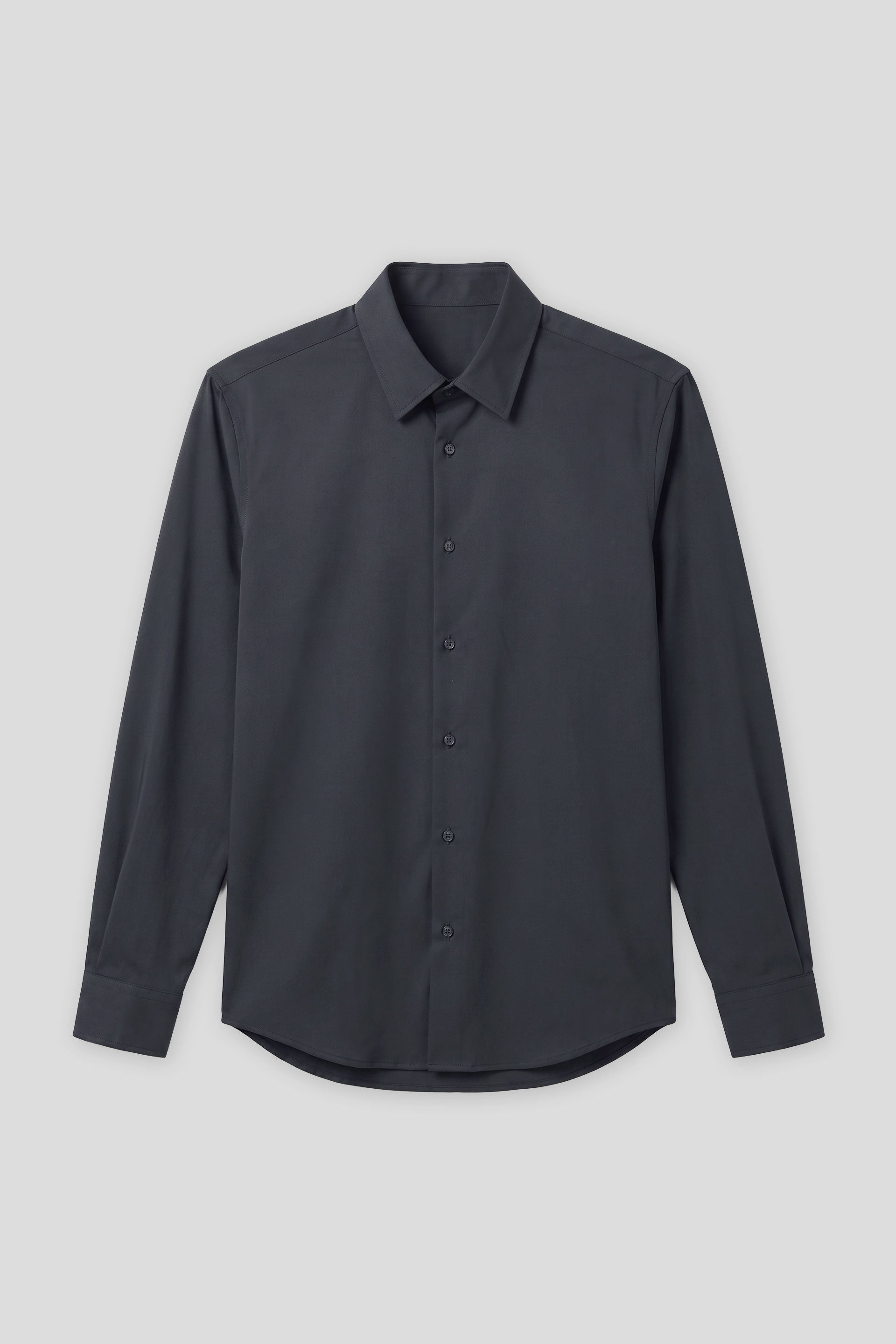 Camicia tinta unita in tessuto elastico|Colore:Blue