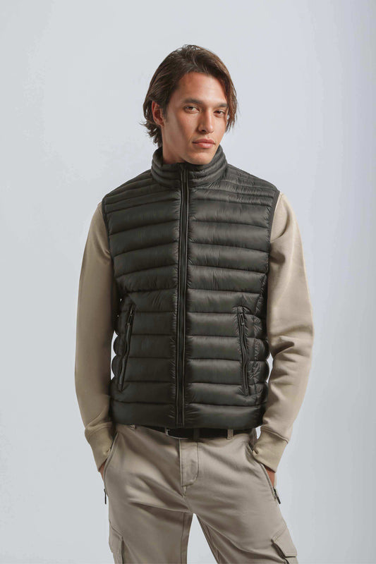 Smanicato imbottito collo lupetto|Colore:Nero