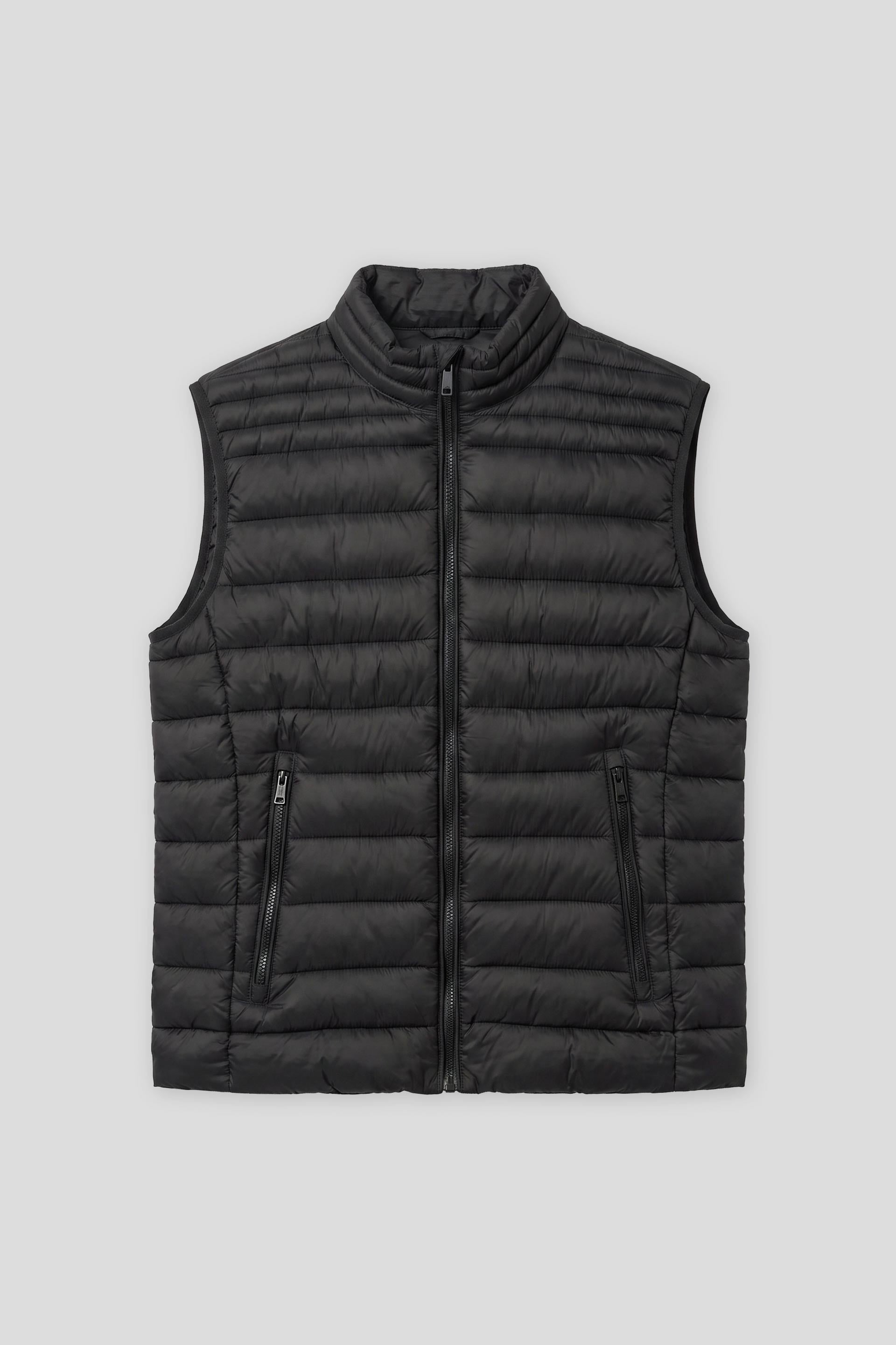 Smanicato imbottito collo lupetto|Colore:Nero
