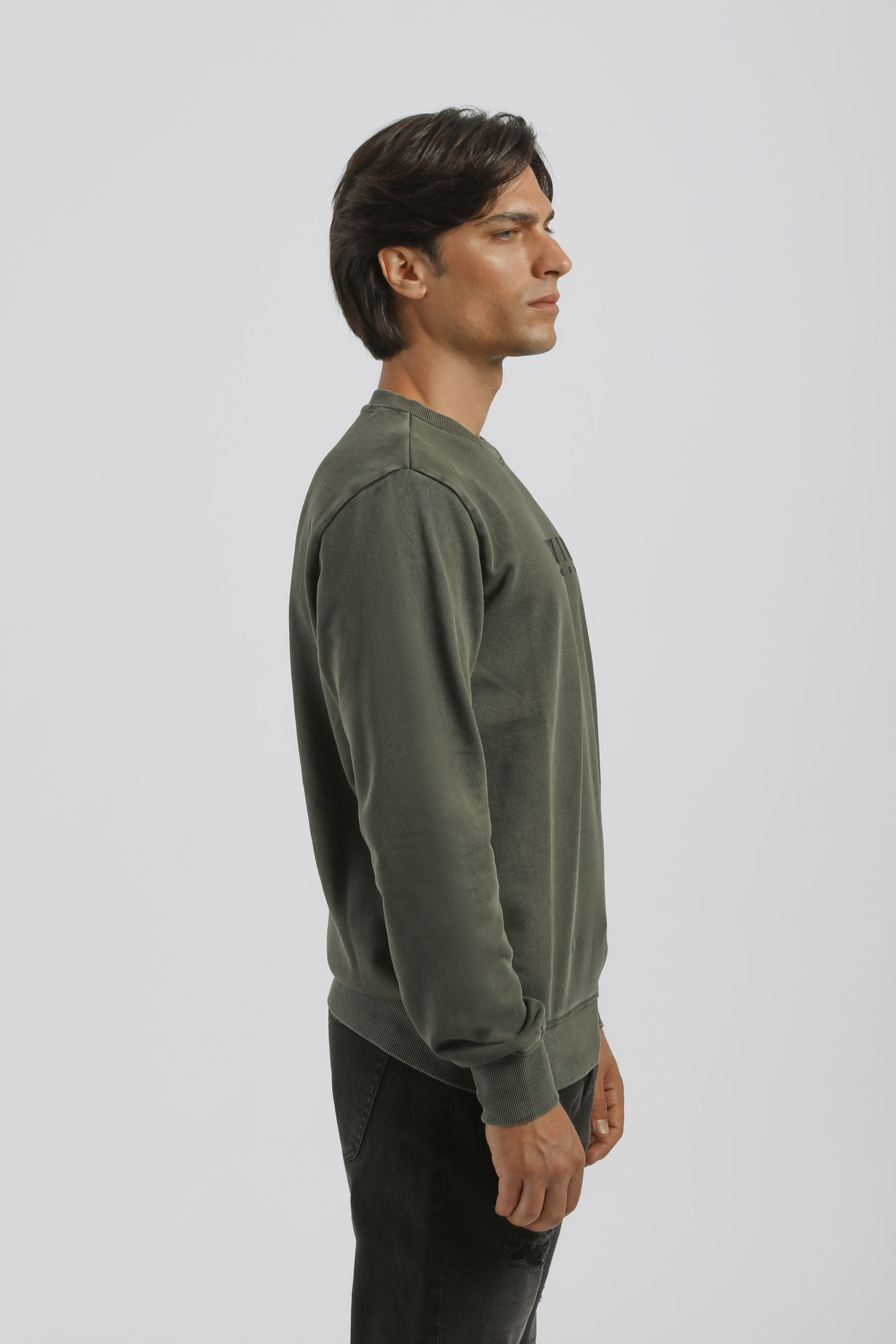 Felpa girocollo 100% cotone|Colore:Verde scuro