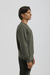 Felpa girocollo 100% cotone|Colore:Verde scuro