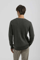 Maglia girocollo a coste 100% cotone|Colore:Nero