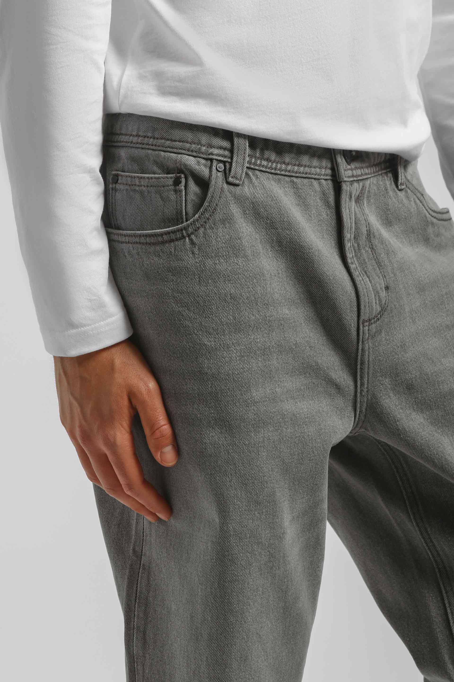Jeans slim fit crop grigio|Colore:Jeans grigio