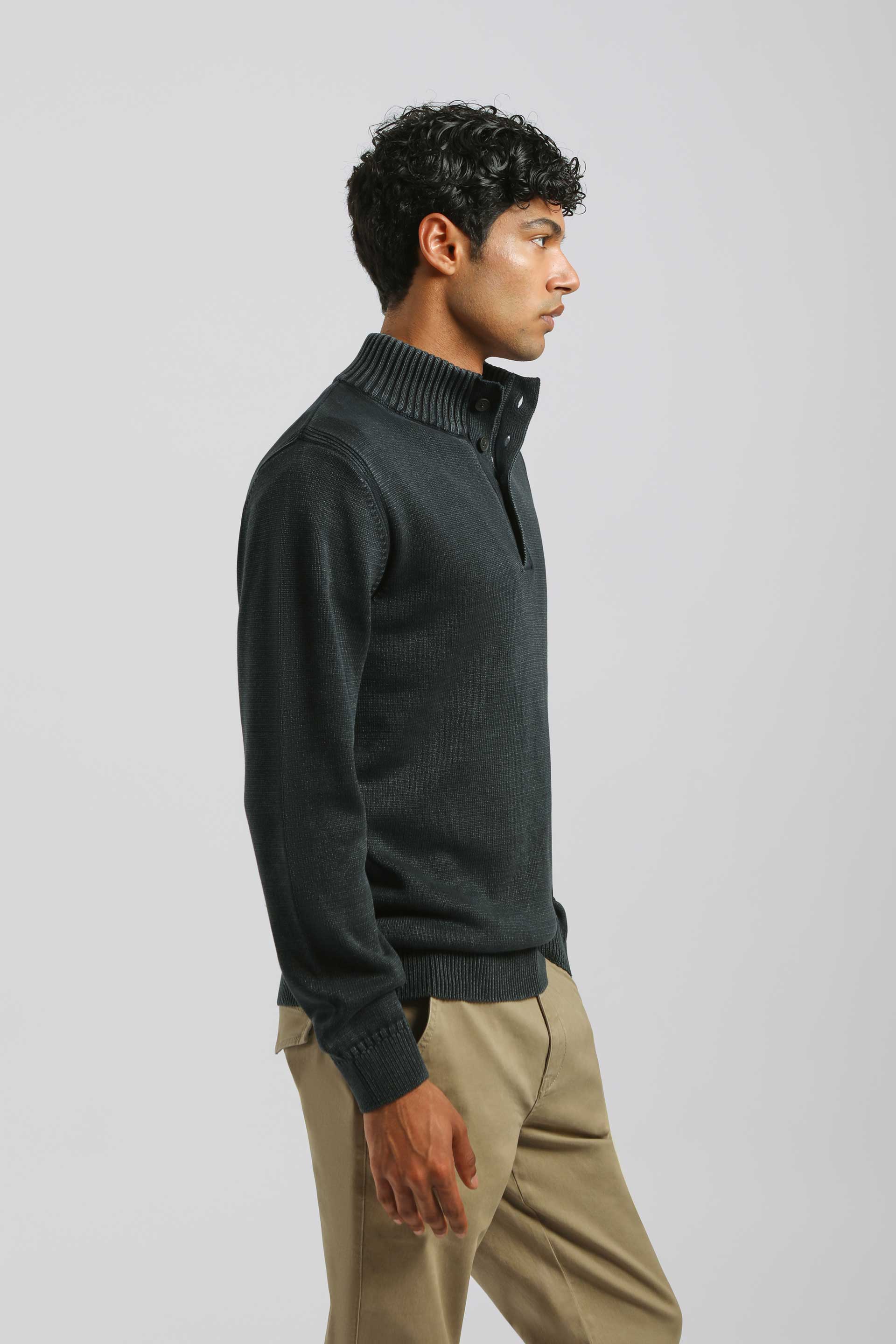 Lupetto con bottoni 100% cotone|Colore:Blue