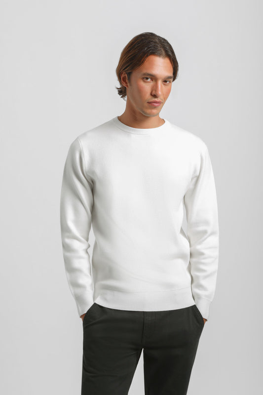 Maglia girocollo in viscosa|Colore:Off white