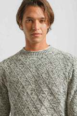 Maglia girocollo con rombi 100% cotone|Colore:Argento tw