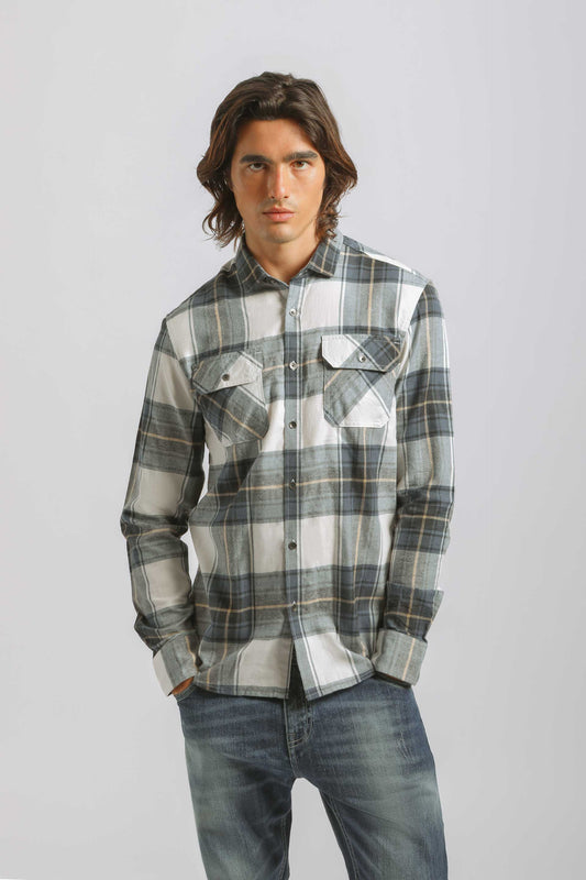 Camicia in flanella a quadri|Colore:Blue