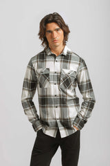 Camicia in flanella a quadri|Colore:Tortora