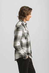 Camicia in flanella a quadri|Colore:Tortora