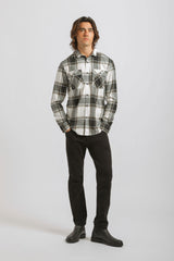 Camicia in flanella a quadri|Colore:Tortora