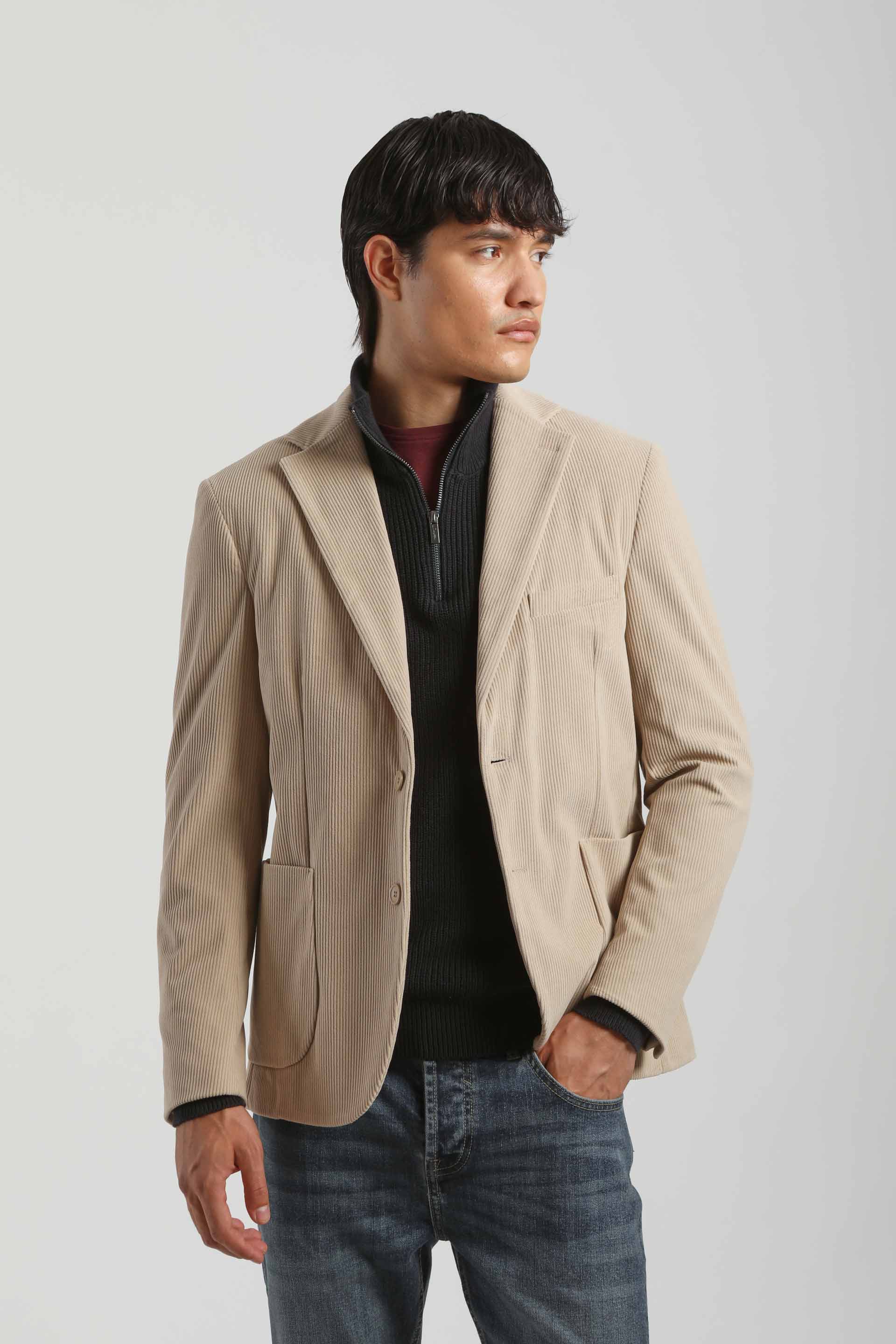 Giacca tinta unita|Colore:Beige